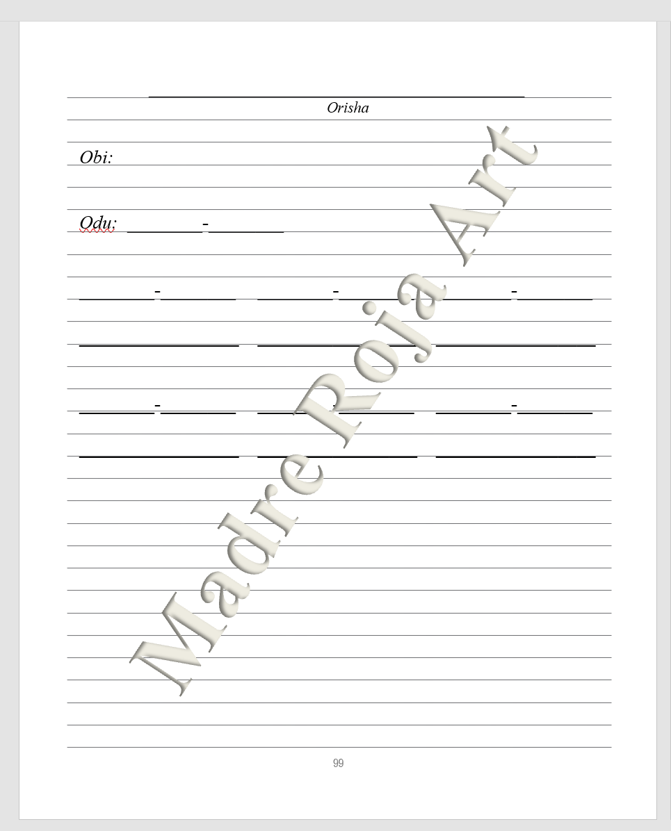 Yemaya Kariocha Journal