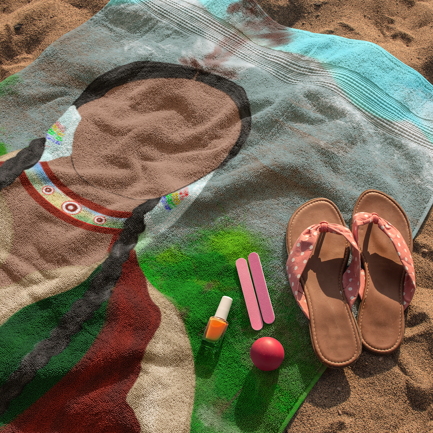 Echo of the Ancients Beach Towels