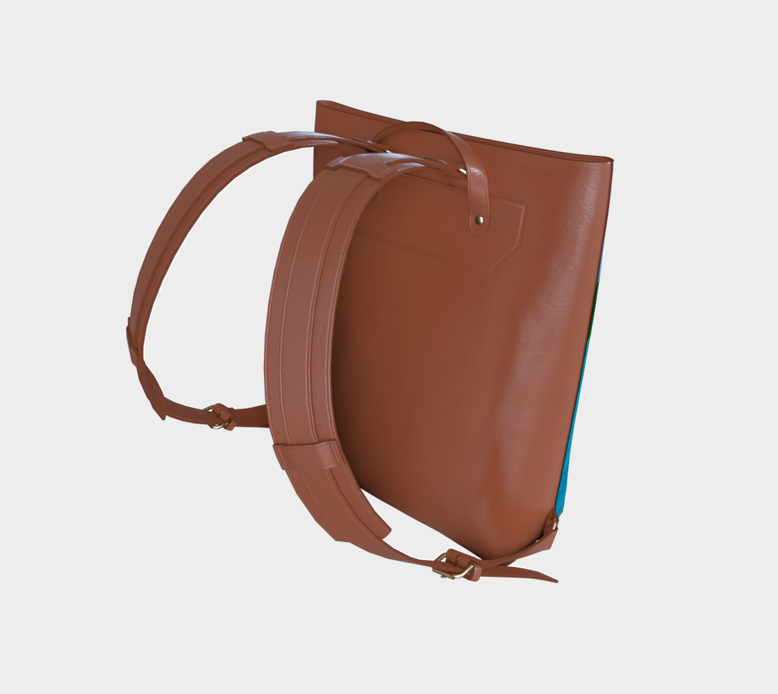 Ancestral Tides Vegan Leather Backpack