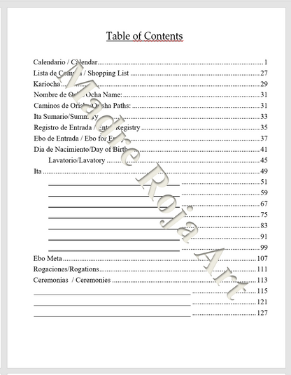 Yemaya Kariocha Journal