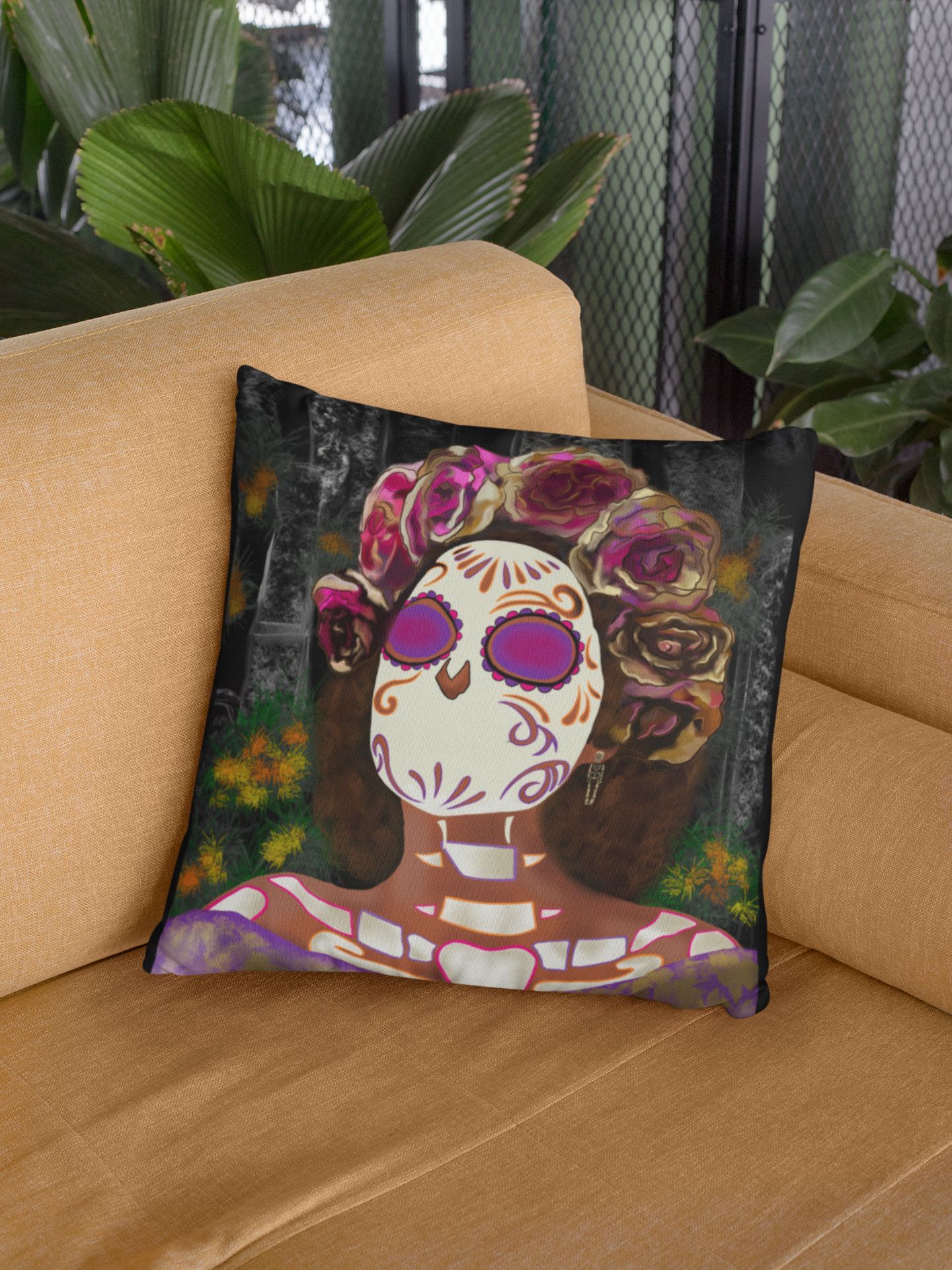 Reina de la Noche Square Pillow